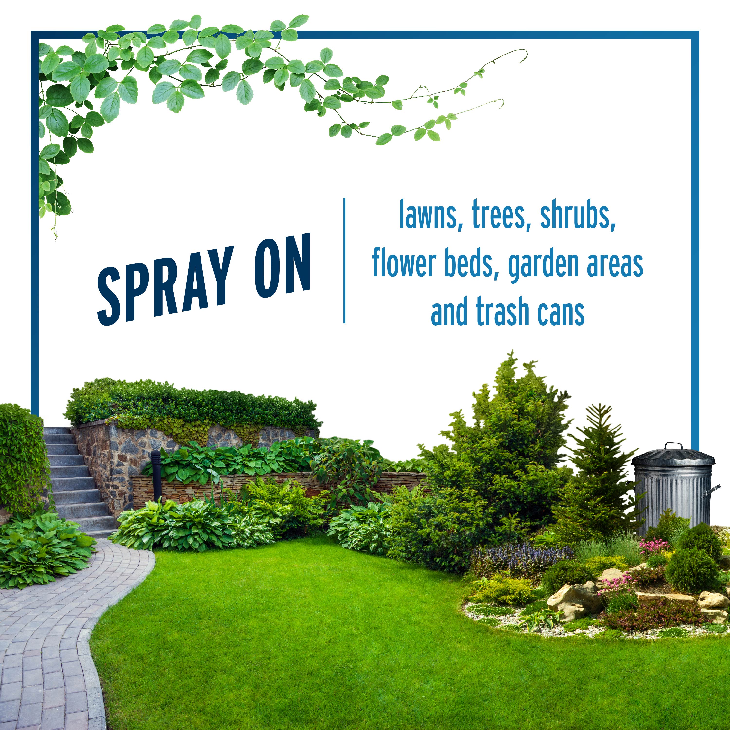 spray on lawns, trees, shrubs, flower beds, etc